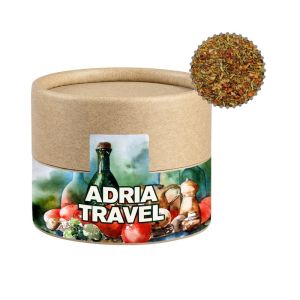 28 g Gewürzmischung Mediterraner Veggie Mix in Kraftpapierdose Mini mit Werbeetikett