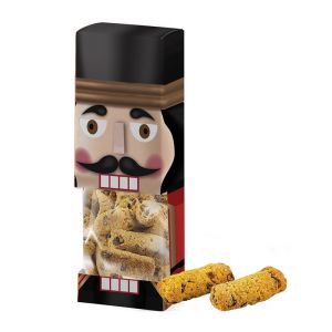 100 g Fruchtstollen-Keks Schoko-Orange in Sichtfenster-Faltschachtel mit Werbedruck