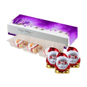 15 g Bio Schoko-Weihnachtswichtel in Faltschachtel mit Werbedruck