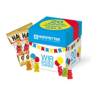Werbebox HARIBO mit Werbedruck