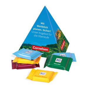 25 g Ritter SPORT Täfelchen in Werbe-Pyramide mit Logodruck