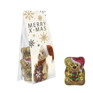 40 g Mini-Weihnachtsbärchen im Standbeutel mit Werbereiter