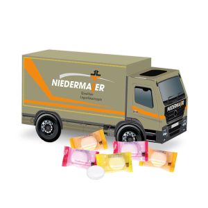 3D Präsent LKW SADEX Traubenzucker mit Werbedruck