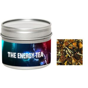 25 g Tee EnergieMix + Koffein in Sichtfensterdose mit Werbeetikett
