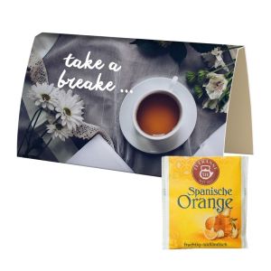 Beuteltee Spanische Orange in bedruckbarer Klappkarte