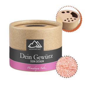 75 g Rosa Kristallsalz im Kraftpapierstreuer Mini mit Werbeetikett