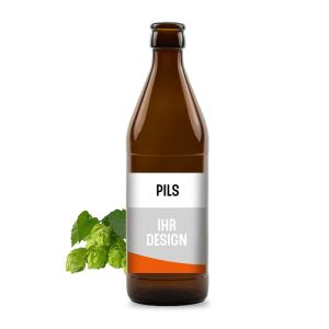 Premium-Bier mit Werbeeetikett