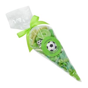 250 g Fußball-Spitztüte mit Werbeetikett