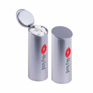 34 g Pfefferminzpastillen in runder hoher Dose mit Logodruck
