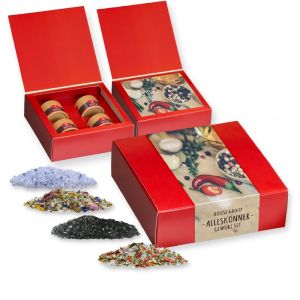 Premium Gewürzmischungen Geschenk-Set mit 4 kompostierbaren Pappdosen