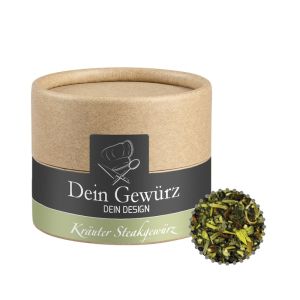 25 g Kräuter-Steakgewürz in Kraftpapierdose Mini mit Werbeetikett