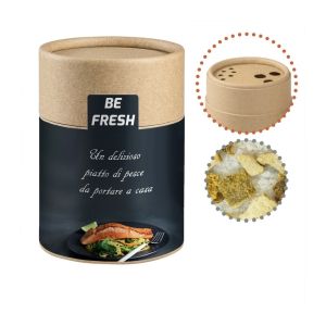 55 g Zitronen-Salz in Eco Pappstreuer Maxi mit Werbebanderole