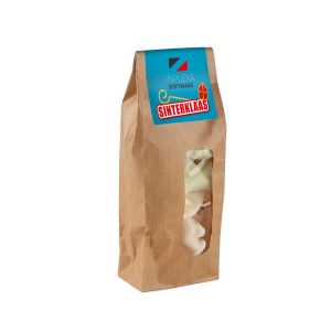 Schaumzucker Nikoläuse in Kraftpapiertüte mit Werbeetikett