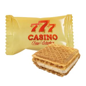 Käse-Schinken Waffelsnack im Flowpack mit Werbedruck