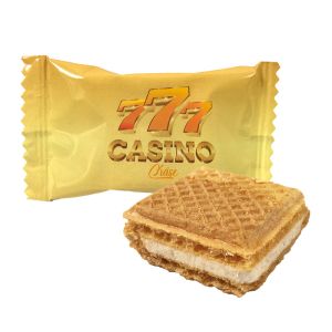 Käse Waffelsnack im Flowpack mit Werbedruck