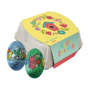 4er Ostererier Box mit Werbebanderole