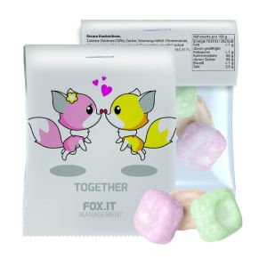 15 g Express Bunte Brause Bonbons im Flowpack mit Werbereiter