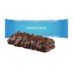 50 g Weihnachtslebkuchen-Riegel im Flowpack mit Werbedruck
