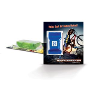 Premium Card mit Ritter Sport Schokowürfel und Logodruck