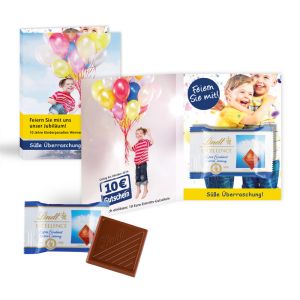Doppelkarte mit Schokotäfelchen von Lindt Excellence