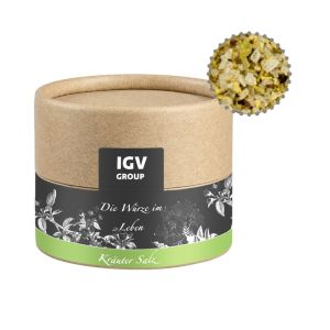55 g Bio Kräuter-Salz in Kraftpapierdose Mini mit Werbeetikett