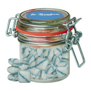 60 g Frische Brise Bonbons im Mini Bonbonglas mit Werbeetikett