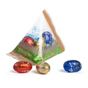 Lindt Schokoeier im bedruckbarem Tetraeder