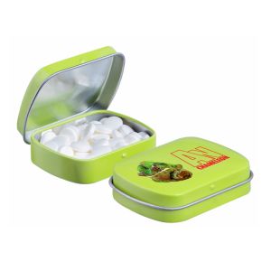 Express Kleine Klappdeckeldose farbig mit Werbebedruckung
