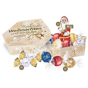 Große Lindt Weihnachts-Präsentbox mit Werbedruck