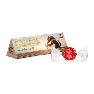 50 g Lindt Lindor Kugeln in Prisma-Verpackung mit Werbedruck