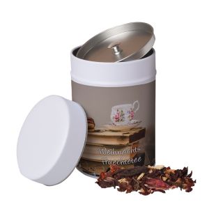 140 g Bio Weihnachts-Früchtetee in Maxi Dose mit Werbeetikett