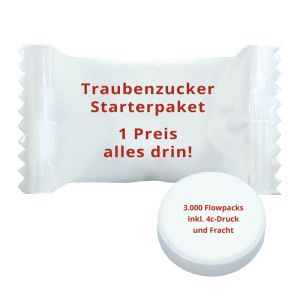 Traubenzucker rund im Flowpack 4c Starterpaket