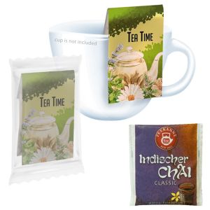 Beuteltee Indischer CHAI mit Werbereiter und Bedruckung