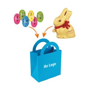 Farbige Ostertüte mit Lindt Mix und Logodruck