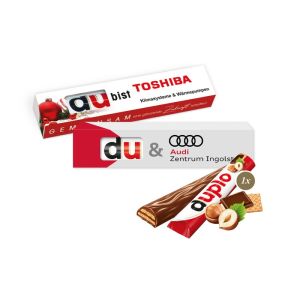 1er Ferrero duplo in der Präsent-Verpackung mit Werbedruck