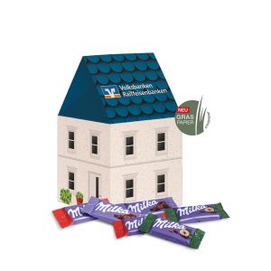 3D Präsent Haus Milka Naps mit Werbedruck