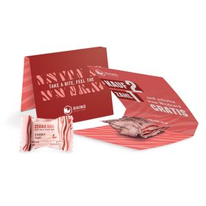 Werbekarte Zonama Zebra Bar Mini mit Werbedruck