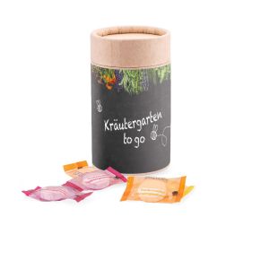 Midi Papierdose Traubenzuckertabletten mit Papieretikett und Logodruck