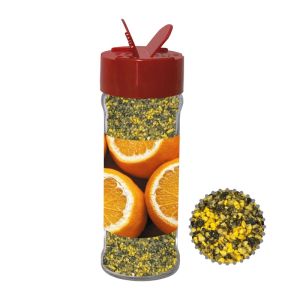 45 g Orangen-Pfeffer im Gewürzstreuer mit Werbeetikett