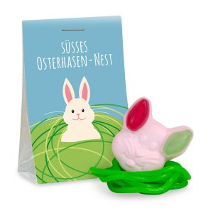 15 g Naschtasche Osterhasen-Nest mit Werbereiter