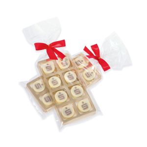 8er Logo-Nougatpralinen 1-farbig mit Lebensmittelfarbe bedruckt