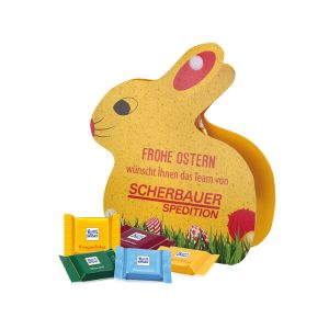 Werbe-Osterhase Ritter SPORT (Graspapier) mit Werbebedruckung