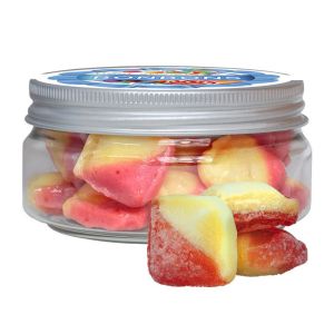 70 g Rote Grütze Vanille Bonbons in Sweet Dose mit Werbeetikett