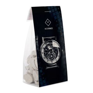 50 g Hustenbonbons im Standbeutel mit Werbereiter