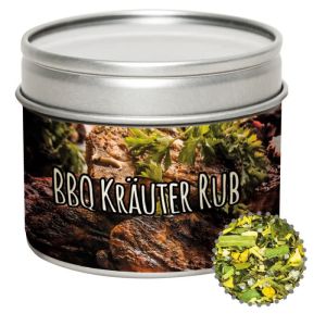 40 g Gewürzmischung BBQ Kräuter Rub in Sichtfensterdose mit Werbeetikett