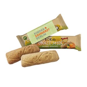 GoKids Bio Cookie Stick Banane-Kokos im Werbeschuber mit Logodruck