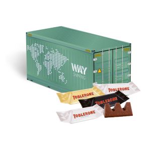 3D Präsent Container Toblerone Minis mit Werbedruck