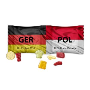 Fruchtgummi TwinSet Fußball mit Werbedruck