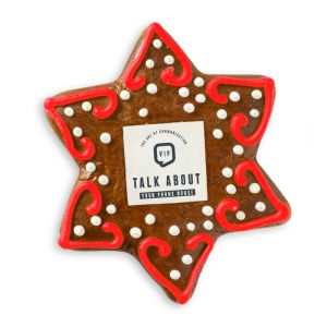 Lebkuchen Stern mit bedrucktem essbaren Dekoraufleger