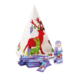 Präsent Weihnachtsbaum Milka mit Werbedruck